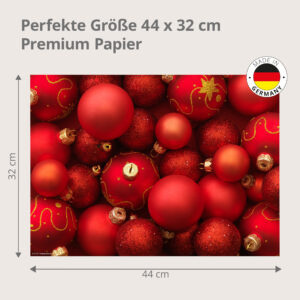 Weihnachten – Rote Kugeln - Tischset Papier – Bild 3