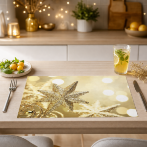 Weihnachten – Goldener Glitzerstern - Tischset Papier – Bild 2