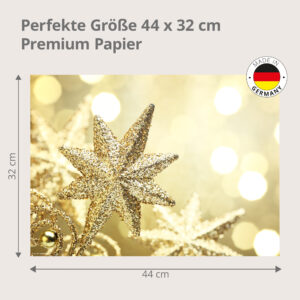 Weihnachten – Goldener Glitzerstern - Tischset Papier – Bild 3