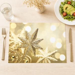 Weihnachten – Goldener Glitzerstern - Tischset Papier – Bild 1