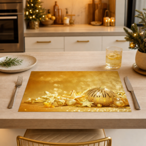Weihnachten – Goldene Kugeln - Tischset Papier – Bild 2
