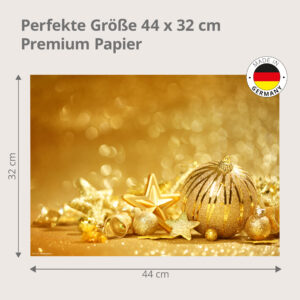 Weihnachten – Goldene Kugeln - Tischset Papier – Bild 3