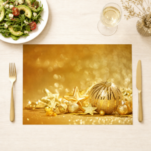 Weihnachten – Goldene Kugeln - Tischset Papier – Bild 1