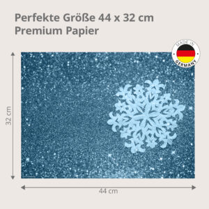 Schneeflocke auf blauem Hintergrund - Tischset Papier – Bild 3