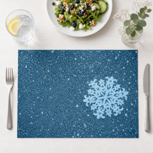 Schneeflocke auf blauem Hintergrund - Tischset Papier – Bild 1