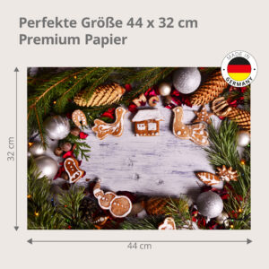 Weihnachten – Lebkuchen Kranz Tannenzweige Kugeln – Papiertischsets Großpackung – Bild 3
