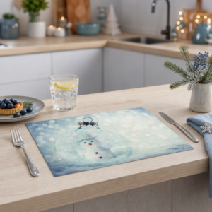 Weihnachten – Glaskugel Schneemann Winter - Tischset Papier – Bild 2