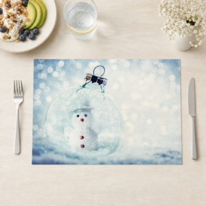 Weihnachten – Glaskugel Schneemann Winter - Tischset Papier – Bild 1