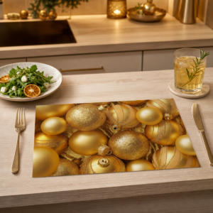 Weihnachten – Goldene Kugeln Verschiedene Oberflächen - Tischset Papier – Bild 2