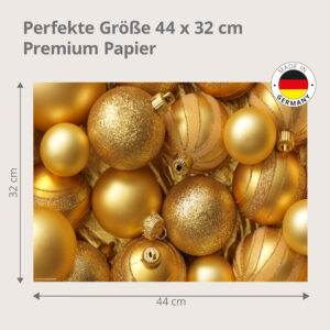 Weihnachten – Goldene Kugeln Verschiedene Oberflächen - Tischset Papier – Bild 3