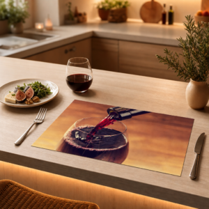 Wein – Rotwein Einschenken Glas Holz - Tischset Papier – Bild 2