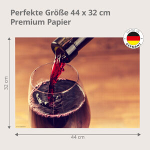 Wein – Rotwein Einschenken Glas Holz - Tischset Papier – Bild 3
