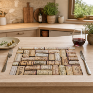 Wein – Korken Beschriftet Rioja Bordeaux Fullframe - Tischset Papier – Bild 2