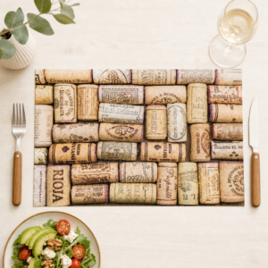 Wein – Korken Beschriftet Rioja Bordeaux Fullframe - Tischset Papier – Bild 1