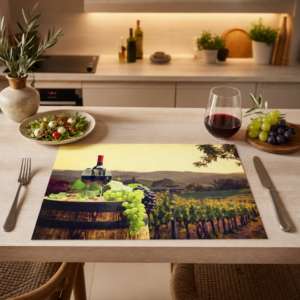 Wein – Weingut Fass Gläser Trauben Weinberg - Tischset Papier – Bild 2