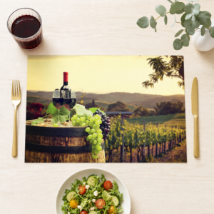 Wein – Weingut Fass Gläser Trauben Weinberg - Tischset Papier – Bild 1