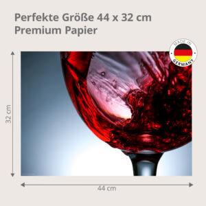 Wein – Rotwein Glas Nahaufnahme Schwung - Tischset Papier – Bild 3