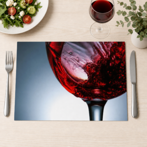 Wein – Rotwein Glas Nahaufnahme Schwung - Tischset Papier – Bild 1