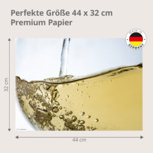 Wein – Weißwein Einschenken Blasen Nahaufnahme - Tischset Papier – Bild 3
