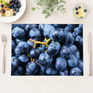 Wein – Blaue Weintrauben Nass Nahaufnahme - Tischset Papier – Bild 1