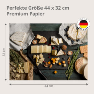 Käseplatte Schiefer Nüsse Kräuter Edel - Tischset Papier – Bild 3