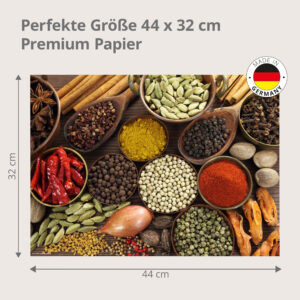 Gewürze – Bunte Vielfalt Schüsseln Draufsicht - Tischset Papier – Bild 3