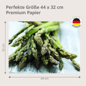 Spargel – Grüne Spitzen Nahaufnahme Holz - Tischset Papier – Bild 3