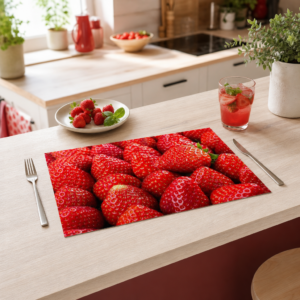 Erdbeeren – Viele Rote Erdbeeren Fullframe - Tischset Papier – Bild 2