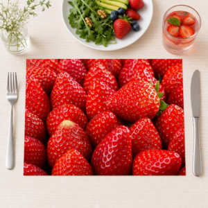 Erdbeeren – Viele Rote Erdbeeren Fullframe - Tischset Papier – Bild 1