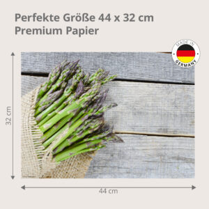 Spargel – Grüner Bund Jute Holz Draufsicht - Tischset Papier – Bild 3