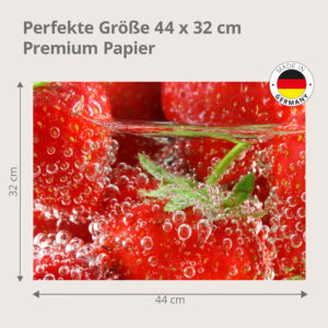 Erdbeeren – Unter Wasser Blasen Makro - Tischset Papier – Bild 3