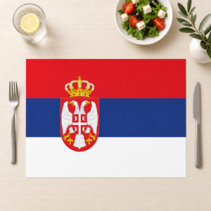 Flagge – Serbien - Tischset Papier – Bild 1