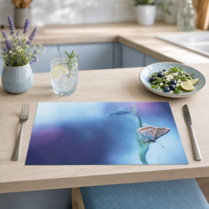 Schmetterling Bläuling in Pastellblau - Tischset Papier – Bild 2