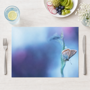 Schmetterling Bläuling in Pastellblau - Tischset Papier – Bild 1