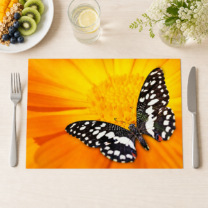 Schmetterling auf Orangeblüte - Tischset Papier – Bild 1