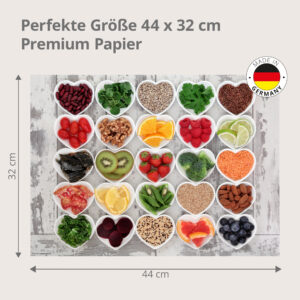 Gesunde Vielfalt in Herzschalen - Tischset Papier – Bild 3