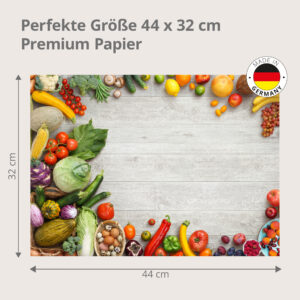 Obst & Gemüse Rahmen – Papiertischsets Großpackung – Bild 3