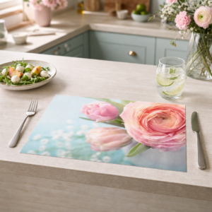 Blumen – Rosa Ranunkel - Tischset Papier – Bild 2