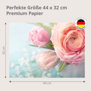 Blumen – Rosa Ranunkel - Tischset Papier – Bild 3