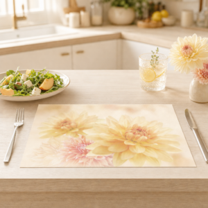 Blumen – weisse Dahlien - Tischset Papier – Bild 2