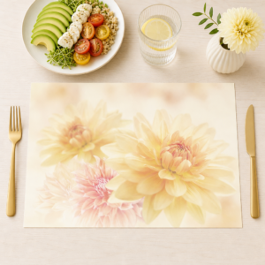 Blumen – weisse Dahlien - Tischset Papier – Bild 1
