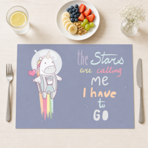 Einhorn – Astronaut Stars are calling me - Tischset Papier – Bild 1