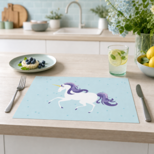 Einhorn mit lila Mähne - Tischset Papier – Bild 2