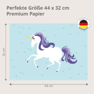 Einhorn mit lila Mähne - Tischset Papier – Bild 3