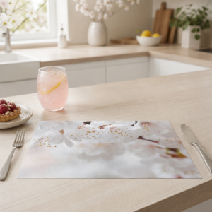 Frühling - Zarte Kirschblüten weiß - Tischset Papier – Bild 2