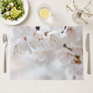 Frühling - Zarte Kirschblüten weiß - Tischset Papier – Bild 1