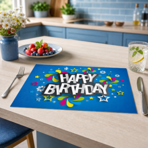 Geburtstag - Happy Birthday Grafik bunt - Tischset Papier – Bild 2
