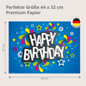 Geburtstag - Happy Birthday Grafik bunt - Tischset Papier – Bild 3