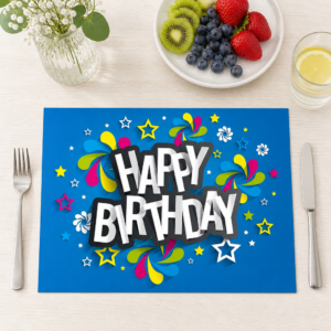 Geburtstag - Happy Birthday Grafik bunt - Tischset Papier – Bild 1