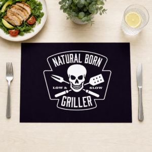 Grill - Natural Born Griller schwarz-weiß - Tischset Papier – Bild 1